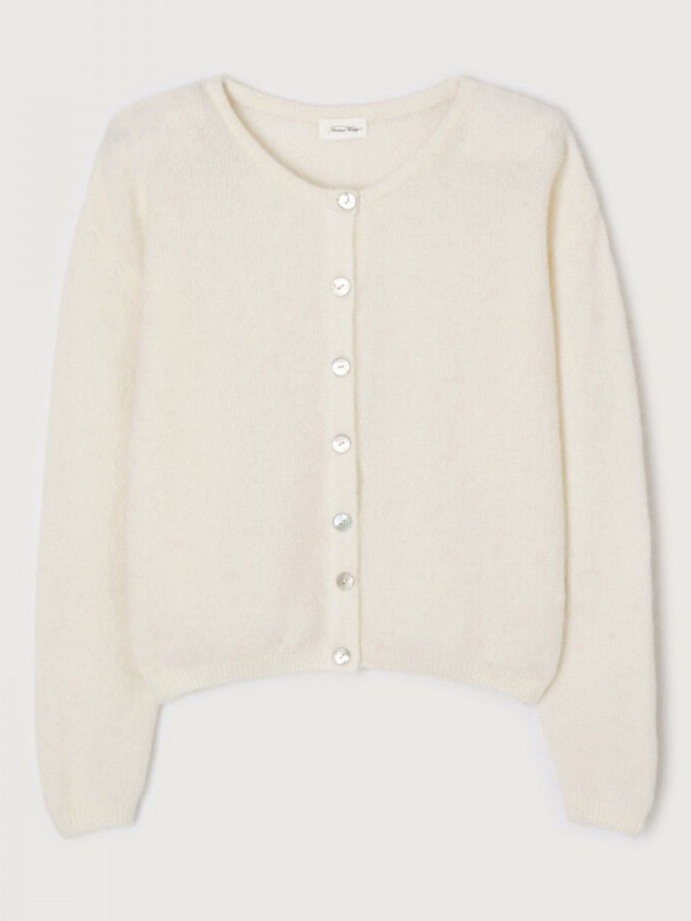 American Vintage Cream Button-Front Women's Cardigan Vitow Cardigan